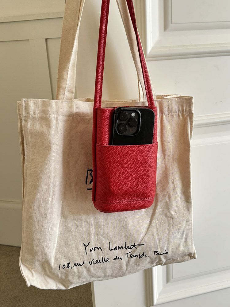 South Korea New Casual Crossbody Mobile Phone Bag Ins Simple Red Cute Mini Vertical Small Bag Coin Purse For Women - Image 3